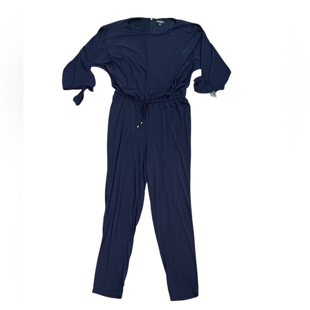 Lauren Ralph Lauren | Navy Split Sleeve Jumpsuit Sz XL - Picture 6 of 16